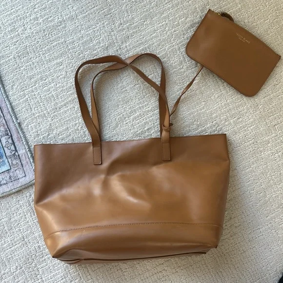 Teddy Blake Leather Tote Alice Vitello CAMEL - Picture 11 of 12